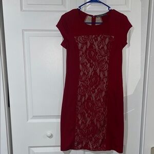Chic Red Lace Mini Dress
